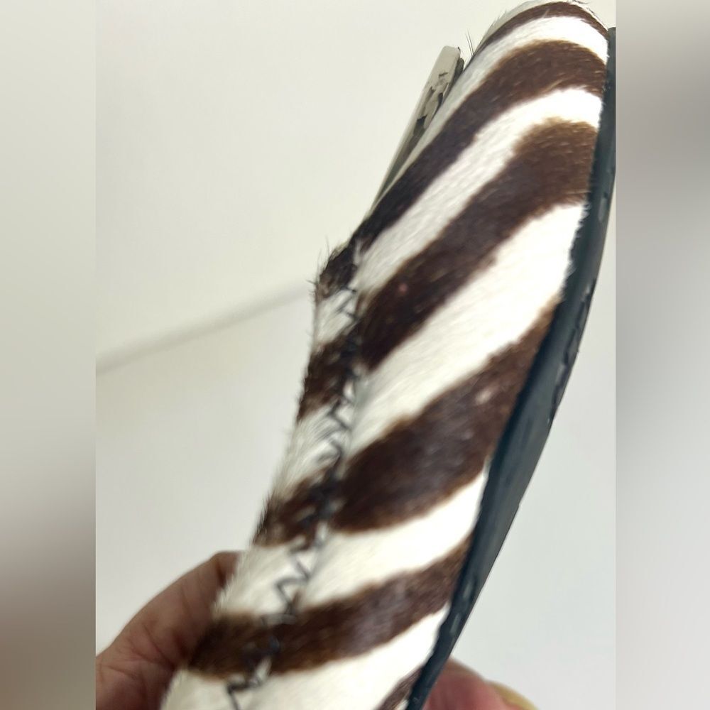 Tory Burch Zebra Print Ballet Flats with Silver Logo - Picture 6 of 11